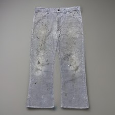 Vintage 70s Levi's Corduroy Pants Boot Cut Bell Bottoms Grey Thrashed Talon Rare