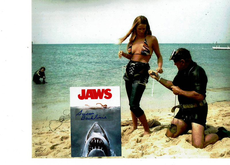 JAWS 1st Victim autographed card  & Blank Photo the late Susan Backlinie