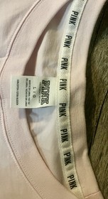 Pink Victorias Secret Shirt Women's Large Pink Leopard Logo Crewneck Jersey Baby