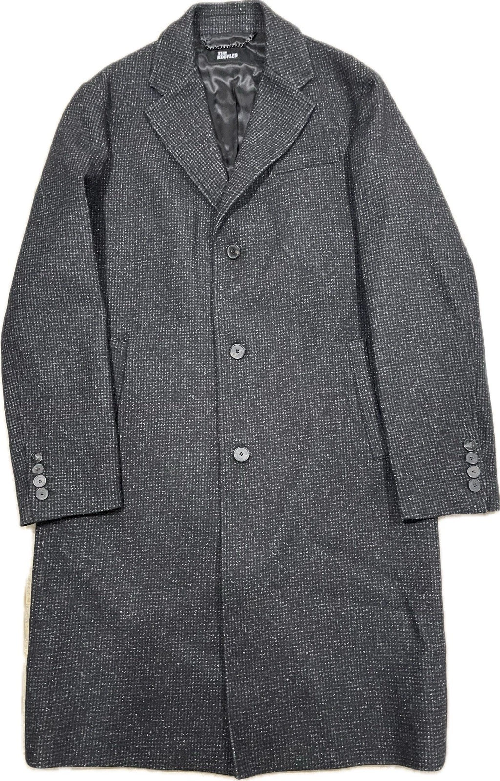THE KOOPLES MEN’S ELEGANT WOOL BLEND COAT BLACK SPACKLE GRAY SIZE S NWT  $745 image 7
