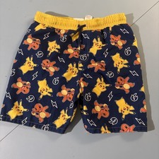 Pokemon Pikachu Swim Shorts Childrens Size 12 150cm Blue Lined Pikachu Charmande