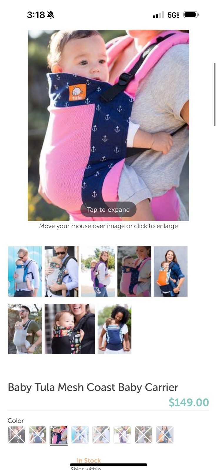 Tula Coast Mesh Nautical Baby Carrier Pink Navy Multi-Carryi