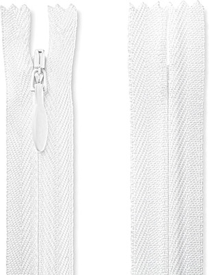 5 Inch Invisible Zipper White Non Separating - #2 5'' Zippers Nylon Crafts for Se