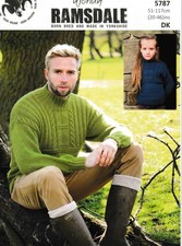 Knitting Pattern Family DK Jumper Guernsey Style 20-46 ins (51-117cm) Wendy 5787