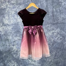 Jona Michelle Purple Ombre Velvet Tulle Dress 8 Girls Party Flower Girl Formal