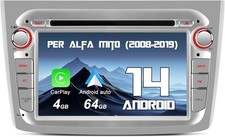 Hexinex Android 14 (4+64GB) Autoradio per Alfa Romeo Mito (2008-2019) 7 Pollici
