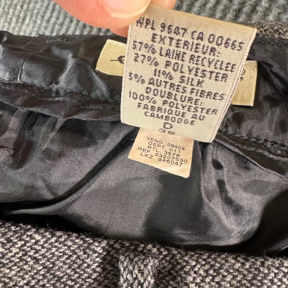 Calça Eddie Bauer feminina cinza tweed mistura de lã 8 pernas largas dinheiro antigo academia - Imagem 4 de 4