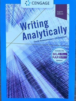 Writing Analytically - Paperback By Rosenwasser, D & Stephen J  VERY GOOD