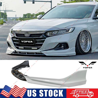 #ad #ad For 2021 22 Honda Accord Yofer Painted White Pearl Front Bumper Lip Splitter Kit $134.49