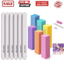 Nail Files and Buffer, Professional Manicure Tools Kit Rectangular Art Care B...