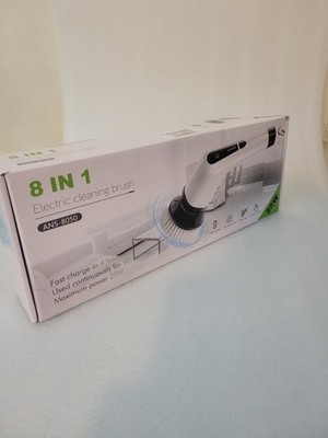 Brand New 8 IN 1 Cordless Electric Cleaning Brush Model ANS-8050 - White