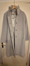 BEAUTIFUL CERRUTI 1881 ALPACA VIRGINWOOL GREY BELTED COAT UK16 - VGC -POST FREE!