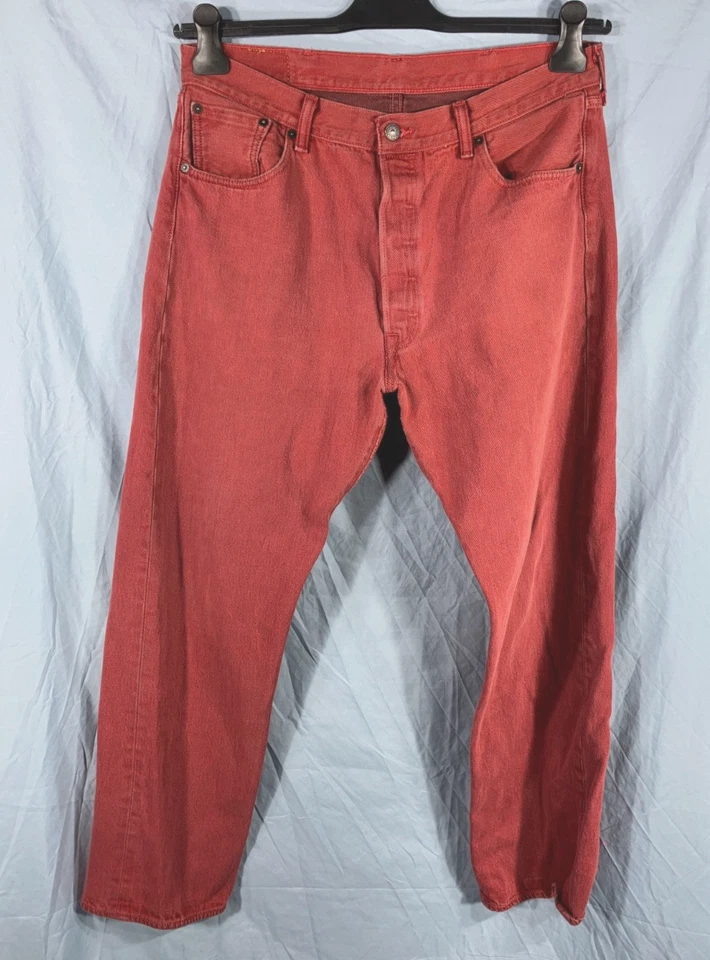LEVI'S 501XX MEN'S JEANS Vintage STRAIGHT LEG Button-Fly RUST (Tag=38x34) 36-31 - Image 4 of 4