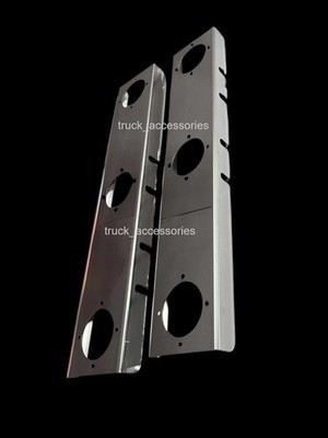 JML KUSTOMS PETERBILT FRONT AIR CLEANER BRACKET, 3 WM HOLES, SQUARE END (PAIR)