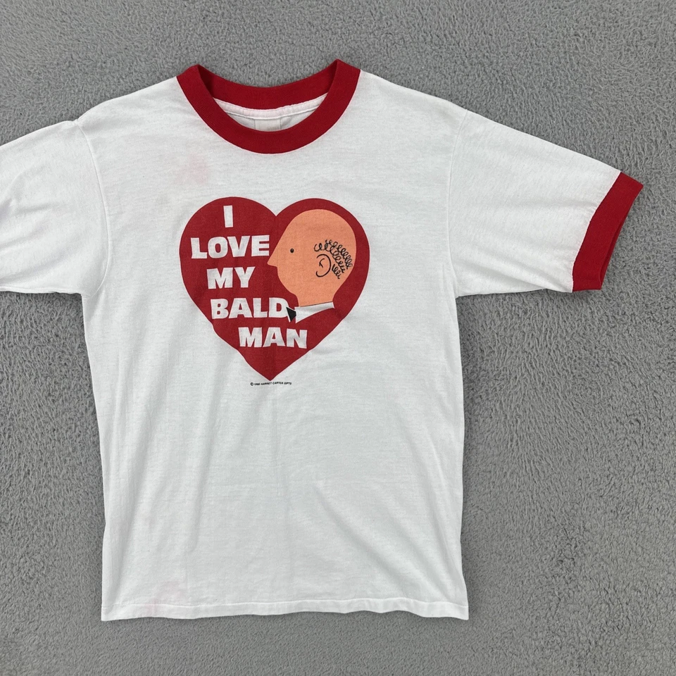 Camiseta De Colección Tennessee River Años 80 M Blanca Timbre 1988 I Love My Bald Man Gráfica Foto 2 de 4