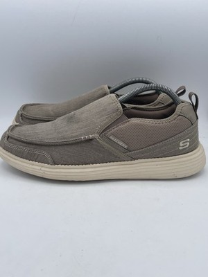 Skechers Canvas Status Delton Shoes Sneaker Men's Size 9 Brown Low Top 65751SA