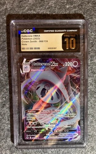 Pokemon TCG CGC Pristine 10 Hatterene VMAX 066/159  Crown Zenith