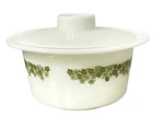 Vintage Pyrex Spring Blossom Green Crazy Daisy Butter Tub Dish w/ Plastic Lid