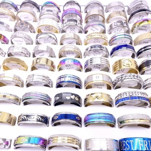 100 Matching Stainless Steel Jewelry Fashion Circumference Rings 54.4 - 67.2mm