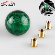 1 Marble Style Round Ball Shift Knob Gear Shifter Head W3 Adapters Dark Green