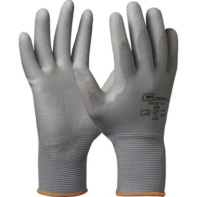 Gebol Micro Flex Arbeitshandschuh Schutzhandschuh Polyester grau Größe 7