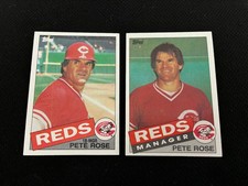 PETE ROSE PLAYER & MANAGER TOPPS 1985 CINCINNATI REDS NRMT BASEBALL CARD !