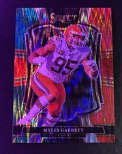 2025 Panini Select Myles Garrett 156 Red And Green Shock Prizm