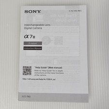 Sony A7 III Instruction Manual Guide, Genuine Original, NEW