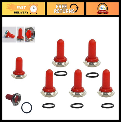 Red 12mm Rubber Rocker Toggle Switch Knob Hat - Durable, Easy Grip, Universal Fi