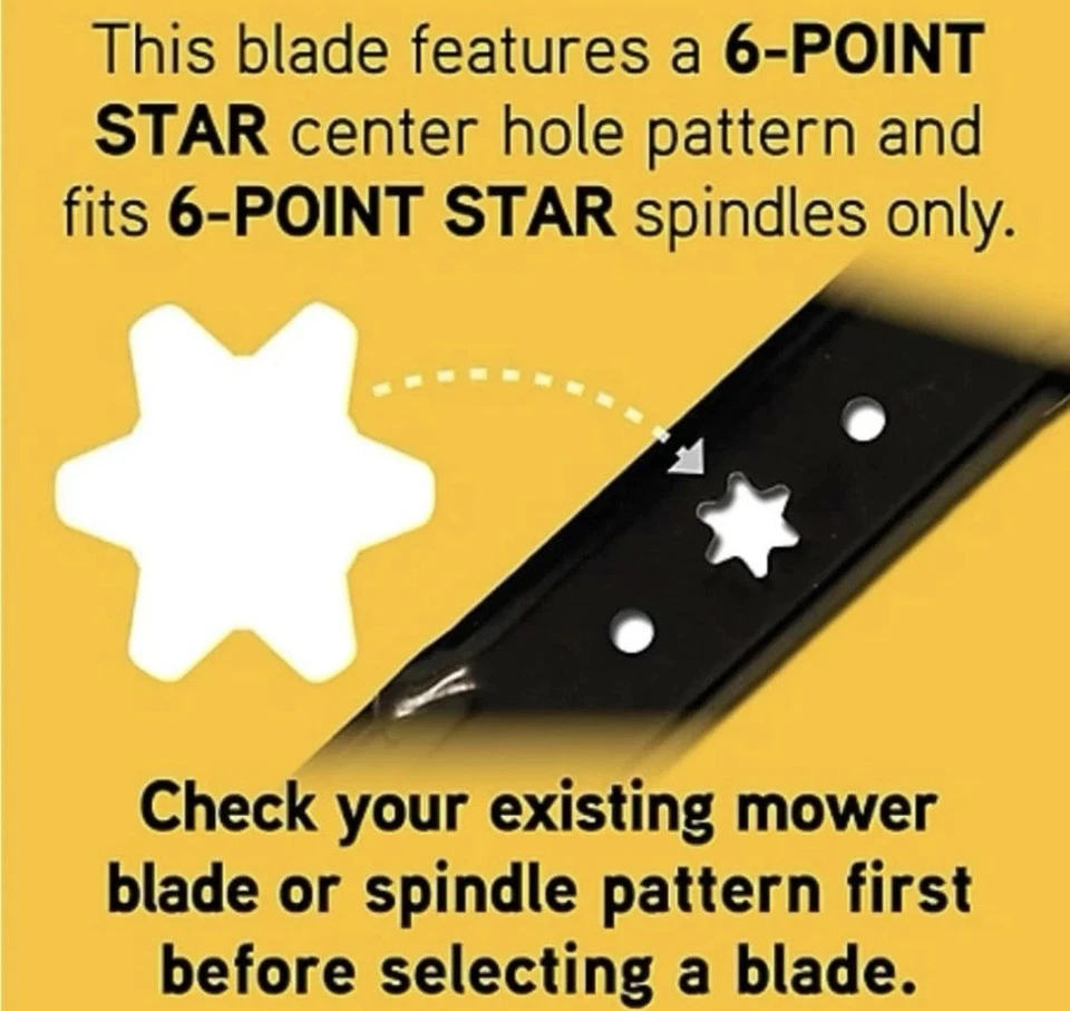 "JUEGO DE CUCHILLAS DE ELEVACIÓN ALTA CUB CADET 46"" ESTRELLA DE 2 - 6 PUNTOS (942-04244/742-04244) Foto 3 de 3