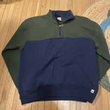 Vintage 90s Russell Athletic Quarter Zip Sweatshirt Made In USA Sz Large