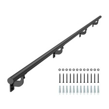 VEVOR 12ft Wall Mounted Stair Handrail Black Aluminum Indoor Outdoor Railing