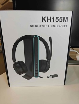 Yukigefe KH155M Stereo Wireless Bluetooth Headset Boom Mic USB Dongle Stand