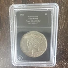1924 Peace Silver Dollar Authenticated Very Good Circulated Philadelphia