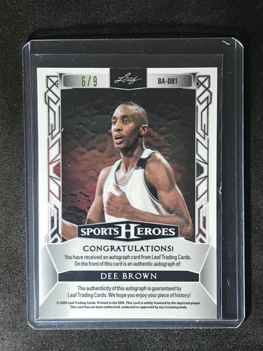 2024 Leaf Sports Heroes Auto Red Crystal Dee Brown 6/9 - Picture 2 of 2