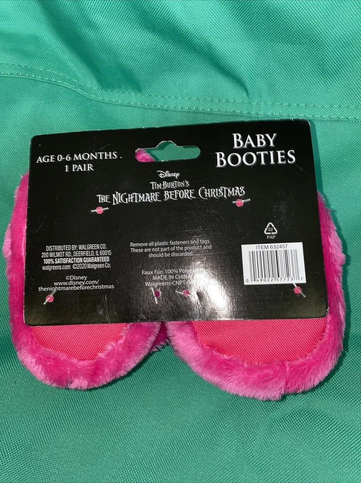 NUEVO Pesadilla Antes de Navidad Rosa Sally Bebé Botines Casa Zapatos Peluche 0-6 M Foto 4 de 4