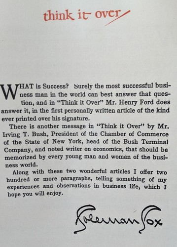 1924 "Think It Over" Booklet 39-pages Useful Humorous Sayings Coleman Cox - Picture 2 of 6