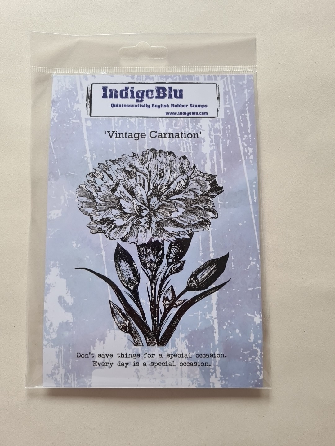 INDIGOBLU RUBBER STAMPS SET A6 ""VINTAGE CARNATION"" BNIP *LOOK*