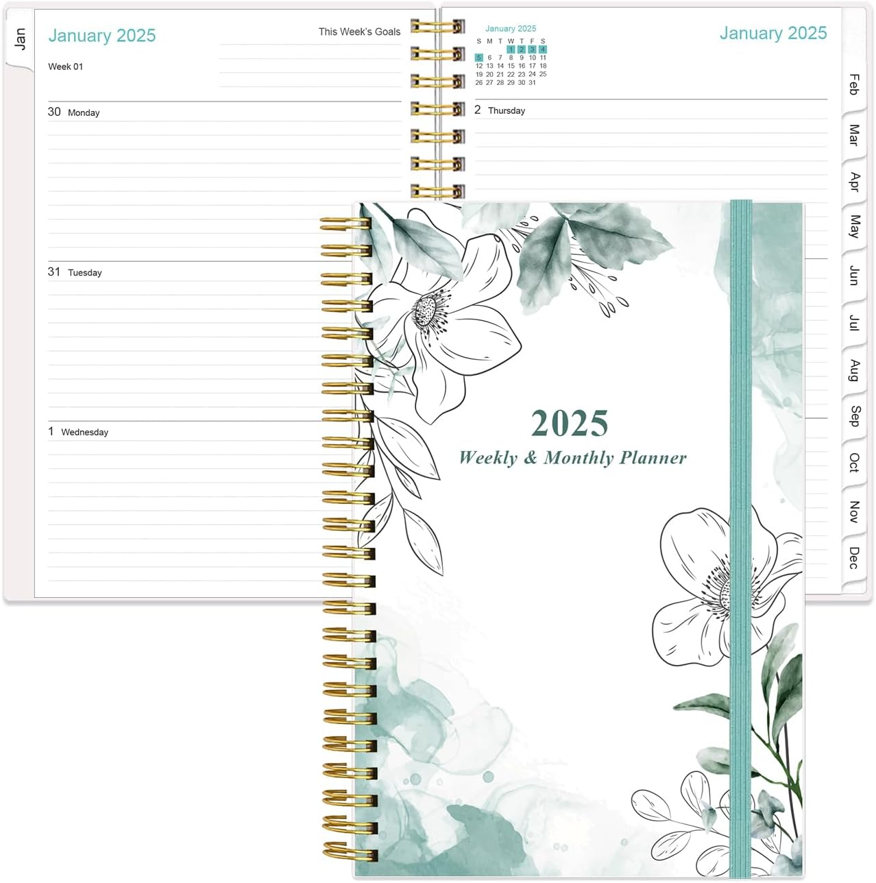 2025 Planner - A5 Weekly & Monthly Planner & Journal to Track Goals, January 202