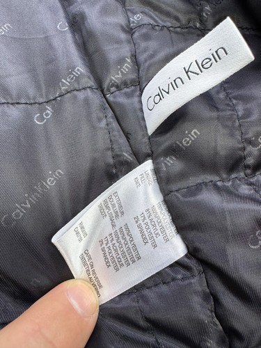 Calvin Klein Jacket Men Large Black Softshell Quilt Lined Bomber Windbreaker - Picture 4 of 10