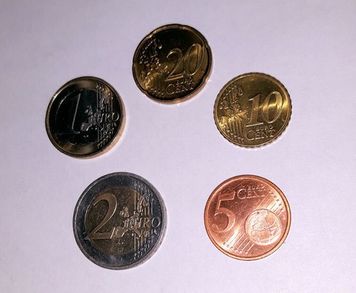 Euro Germany Coin set: 5 Cent, 10 Cent, 20 Cent, 1 Euro, 2 Euro, Circulated