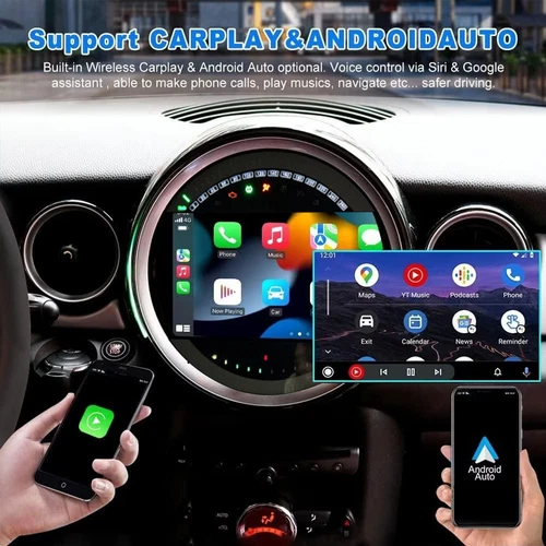 Android 15 CarPlay Stereo Radio Navi 2+64G For BMW Mini Cooper R56 R60 2007-2013 - Picture 7 of 21
