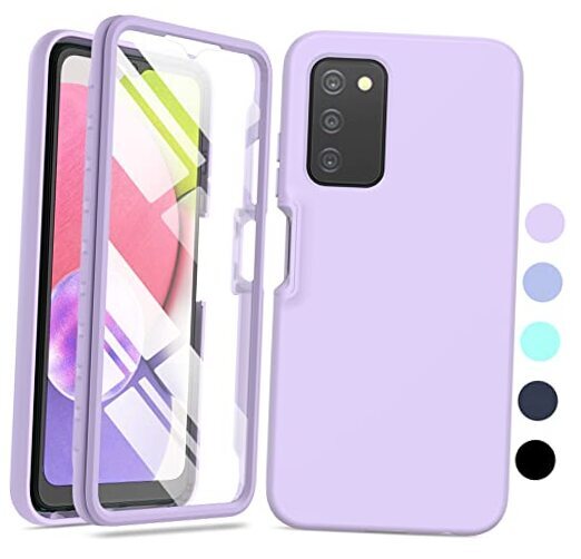 for Samsung Galaxy A03s Phone Case: Shockproof Silicone Slim Covers Purple