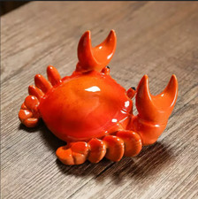 Red Ceramic Crab Phone Stand Desktop Creative Ornament Office Pen Stand