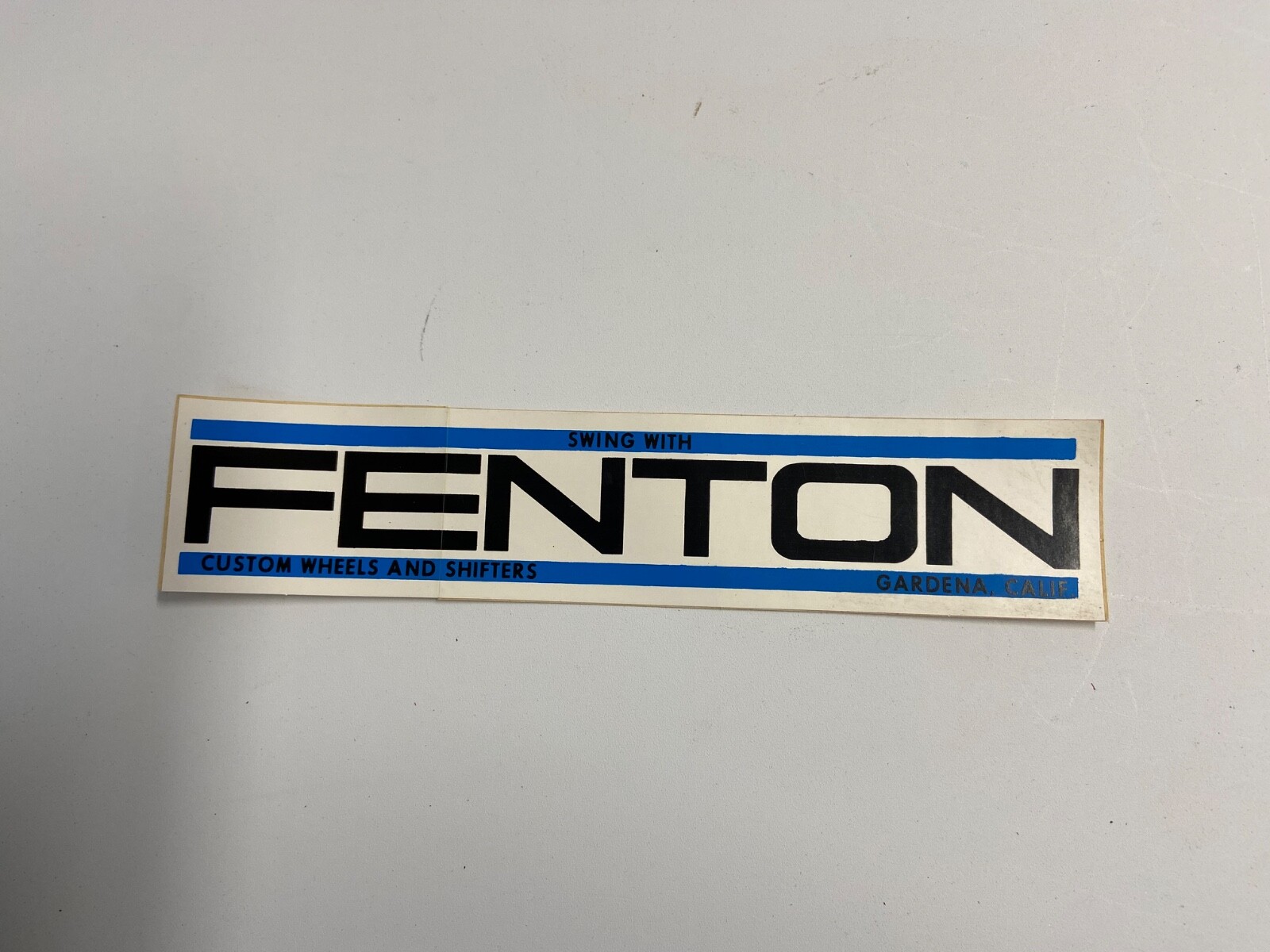Fenton Custom Wheels & Shifters 1960's Original Vinyl Decal Sticker NHRA Racing-image