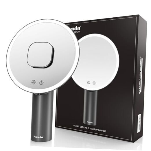 8 Inch Lighted Vanity Mirror with 10X Magnification in Sleek Black  