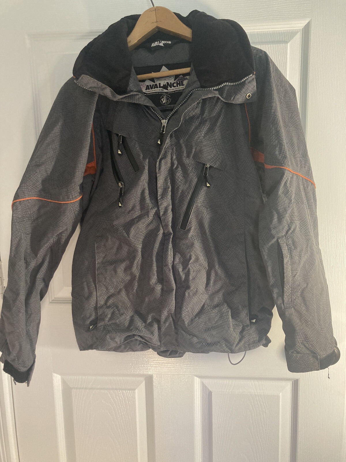 Chaqueta Avalanche Esquí Nieve Unisex XXS Gris Capucha De Colección Hunter Mt Equipo de Competición