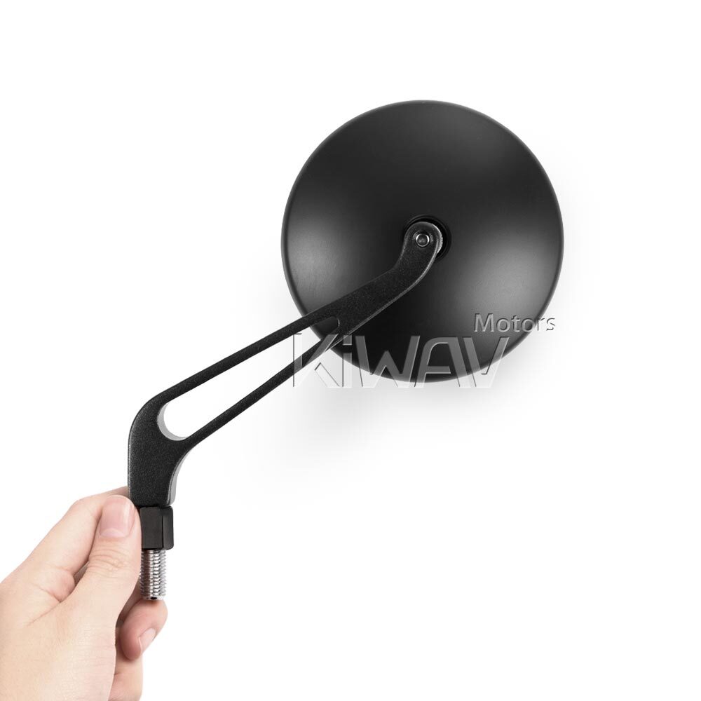 Mirrors ECLIPSE round short slotted stem black M8 for TGB Aprilia Ducati scooter