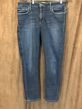 Joes Jeans Lexi Curvy Skinny Crop Blue Jeans Cotton Polyester 30x26 Womens