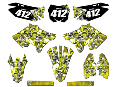 2001-2014 fits POLISPORT RESTYLE (RMZ STYLE) RM 250 JESTER Yellow Senge Graph...